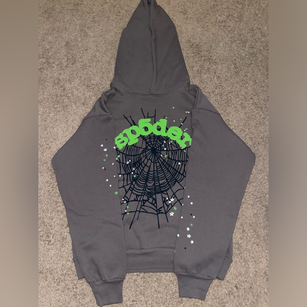 Sp5der Wait Web Hoodie Slate Grey